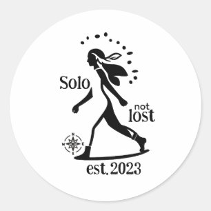 Selbstbewusste Solo-Reisende Aussage Runder Aufkleber