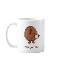 Selbstbewusster Kaffeebohnen-Charakter