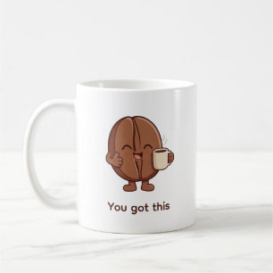 Selbstbewusster Kaffeebohnen-Charakter Kaffeetasse