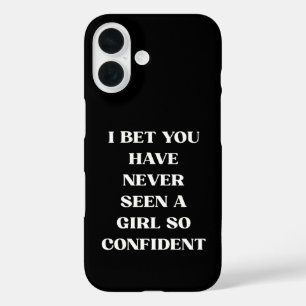 Selbstbewusstes Mädchen Zitat Schwarz Zitat, Femin iPhone 16 Hülle