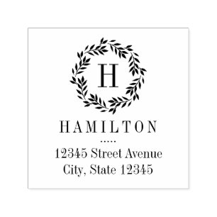 Selbstfarbige Briefmarke der Monogramm-Kranke-Rück Permastempel