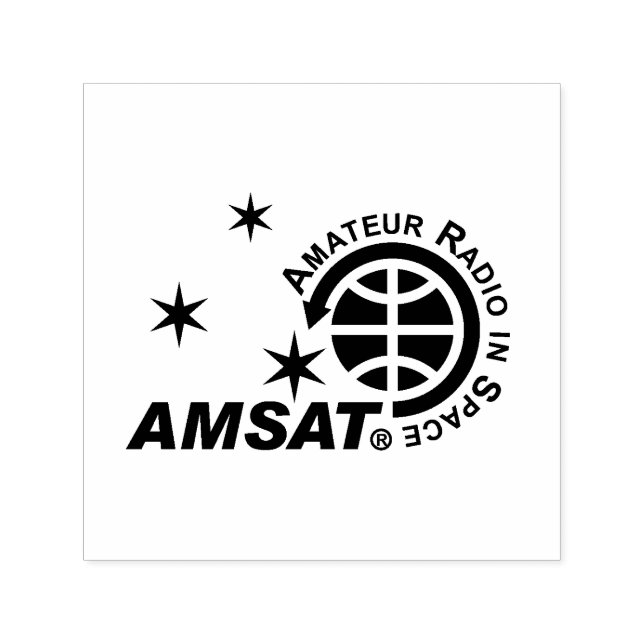 Selbstfarbige Briefmarke des AMSAT-Logos Permastempel (Design)