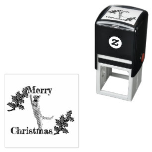 Selbstfarbige Briefmarke - Frohe Weihnachtsfeier u Permastempel