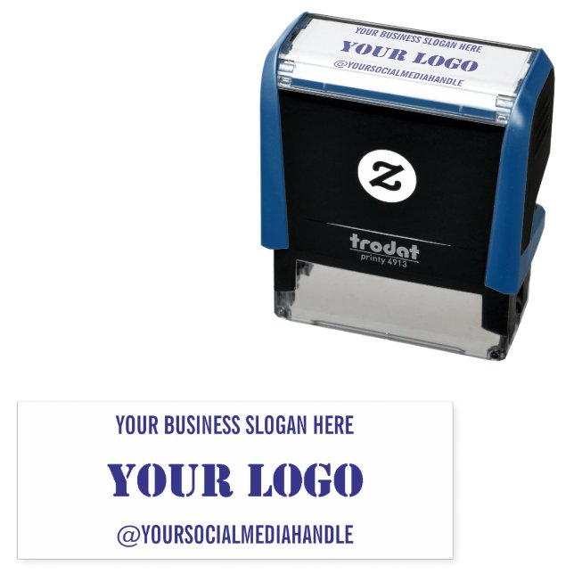 Selbstfarbige Briefmarke für personalisierte Logos Permastempel (Beispiel)