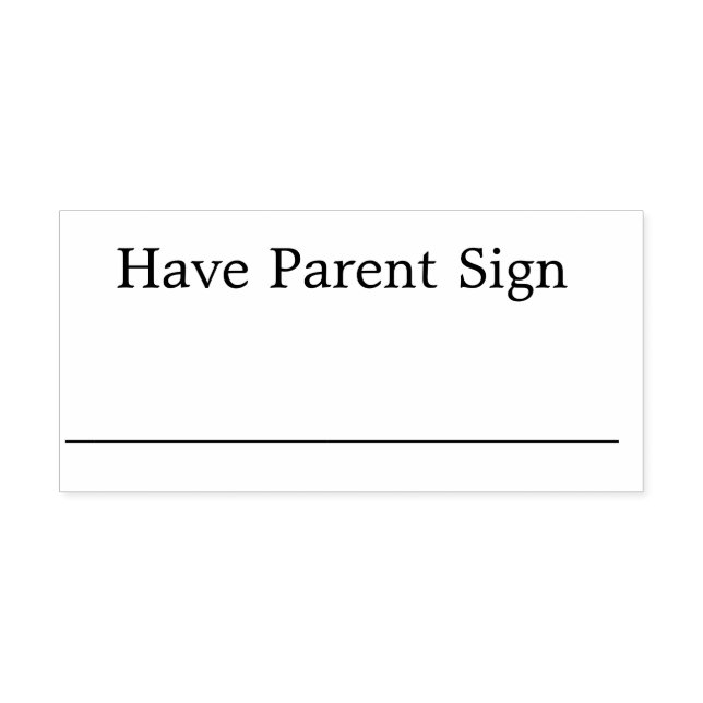 Selbstfarbige Briefmarke "Parent Sign" Permastempel (Design)