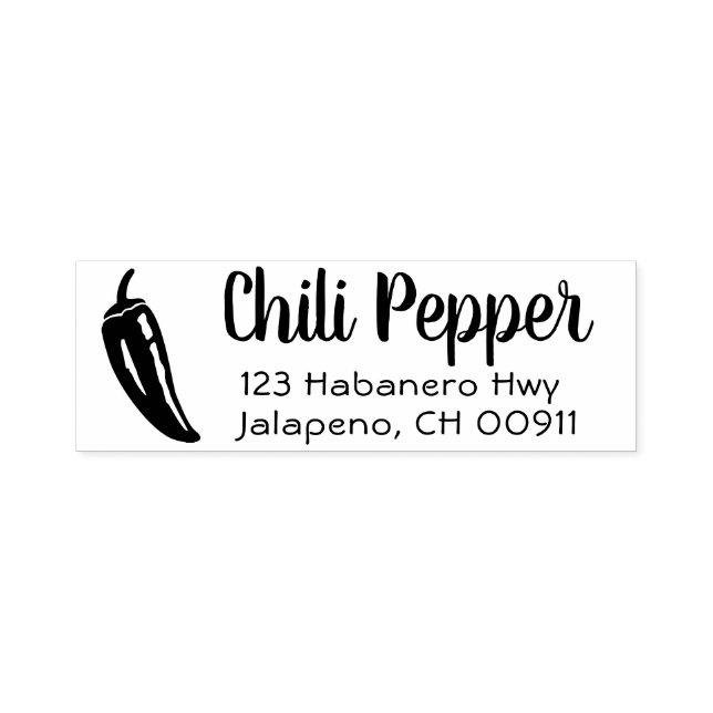 Selbstfarbige Rücksendeadresse Stamper Chili Peppe Permastempel (Design)