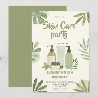 Selbstfürsorge-Skincare-Party-Einladung Entspanne Einladung
