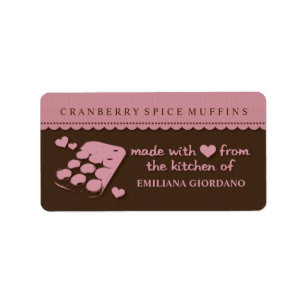 Selbstgebackene Muffins Food Gift Adressaufkleber