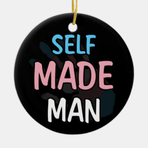 Selbstgebender Mann Transman LGBT Trans Pride Flag Keramik Ornament