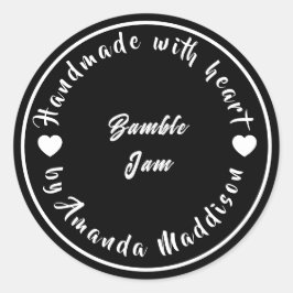 Selbstgemacht mit Liebe Herz-Marmelade-Design Runder Aufkleber