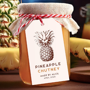 Selbstgemachte Ananas-Chutney-Konserve Geschenkanhänger