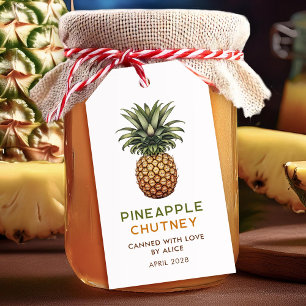 Selbstgemachte Ananas-Chutney-Konserve Geschenkanhänger