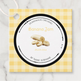 Selbstgemachte Bananenmarmeladen-Etiketten mit Zut Geschenkanhänger