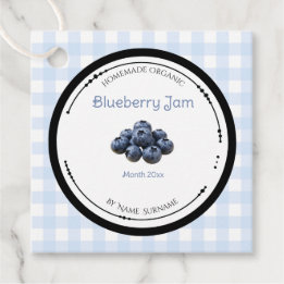 Selbstgemachte Blaubeermarmeladen-Etiketten mit Zu Geschenkanhänger
