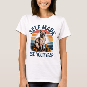 Selbstgemachte Boss-Babe-Katze Geld-Hustle Frauen T-Shirt