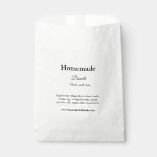Selbstgemachte Donuts, hergestellt mit Liebe Text- Geschenktütchen