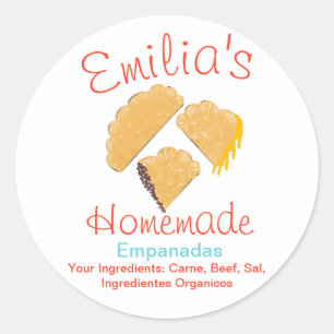 Selbstgemachte Empanadas Geschäft Handgezeichnete Runder Aufkleber
