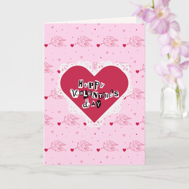 Selbstgemachte Happy Valentinstag Karte (Orchidee)