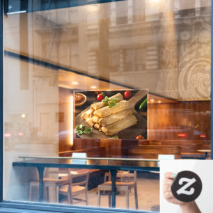 Selbstgemachte Hühner-Tamales mit Mais Mexikanisch Fensteraufkleber