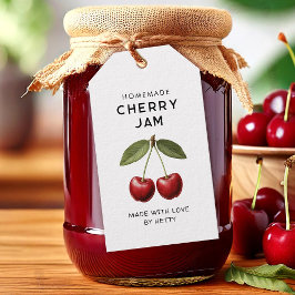Selbstgemachte Kirschmarmelade Etiketten im Vintag Geschenkanhänger