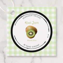 Selbstgemachte Kiwi-Marmeladen-Etiketten mit Zutat Geschenkanhänger