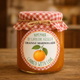 Selbstgemachte Orangenmarmelade-Etikettenblatt zum Runder Aufkleber