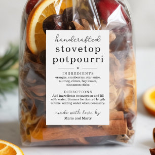 Selbstgemachte Potpourri-Geschenklabels für den He Lebensmitteletikett