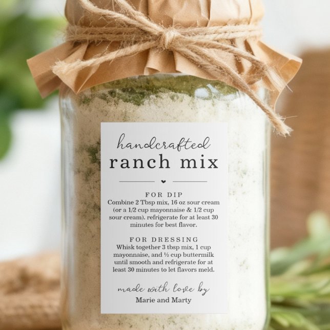 Selbstgemachte Ranch-Mix-Geschenklabels Lebensmitteletikett (Von Creator hochgeladen)
