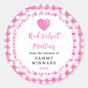 Selbstgemachte Red Velvet Muffins Etikett Runder Aufkleber