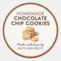 Selbstgemachte Schokoladen-Chip-Cookie-Etiketten-A