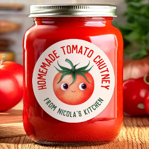 Selbstgemachte Tomaten-Chutney mit Ihrem eigenen R Runder Aufkleber