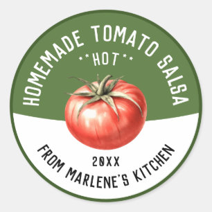 Selbstgemachte Tomaten-Hot-Salsa zum Einmachen Rez Runder Aufkleber