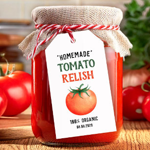 Selbstgemachte Tomaten-Relish mit rotem Tomatendes Geschenkanhänger