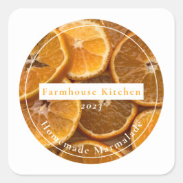 Selbstgemachter anpassbarer Marmelade-Sticker Quadratischer Aufkleber