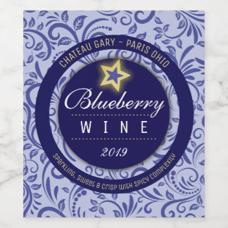 Selbstgemachter Blaubeerwein Apfelwein personalisi Weinetikett