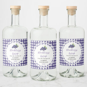 Selbstgemachter Brombeersirup Flaschenetikett Alkoholflaschenetikett