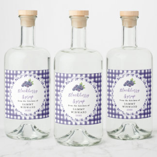 Selbstgemachter Brombeersirup Flaschenetikett Alkoholflaschenetikett