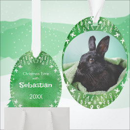 Selbstgemachter DIY-Hasen-Weihnachtsschmuck auf gr Ornament
