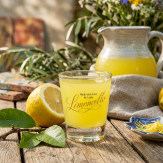 Selbstgemachter Limoncello personalisierter Shot-G Schnapsglas