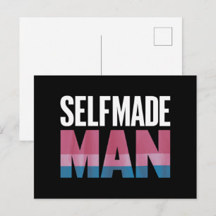 Selbstgemachter Mann Transgender Trans Pride-Flagg Postkarte