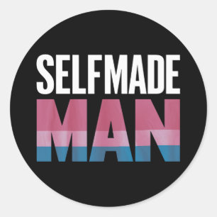 Selbstgemachter Mann Transgender Trans Pride Flagg Runder Aufkleber