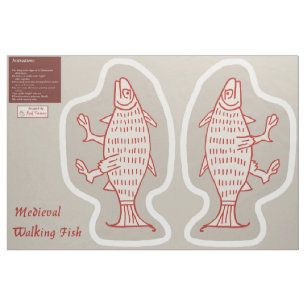 Selbstgemachter mittelalterlicher gehender Fisch z Stoff