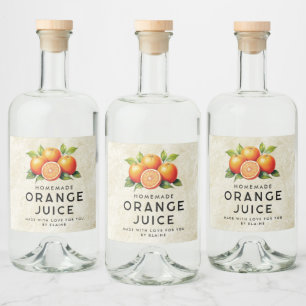 Selbstgemachter Orangensaft Alkoholflaschenetikett