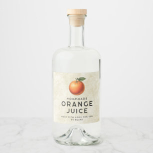 Selbstgemachter Orangensaft  Alkoholflaschenetikett