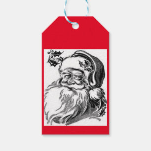Selbstgemachter Schwarz-Weiß-Weihnachtsmann-Gesche Geschenkanhänger