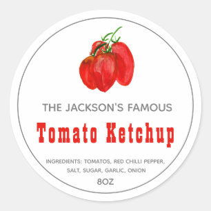 Selbstgemachter Tomatenketchup   Sauce Etikett Runder Aufkleber