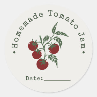 Selbstgemachter Tomatenmarmelade-Einmachdatum Purp Runder Aufkleber