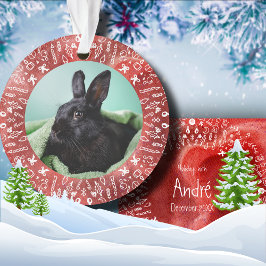 Selbstgemachter Weihnachtsschmuck mit Kaninchen au Ornament