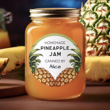 Selbstgemachtes Ananas-Marmeladenetikett