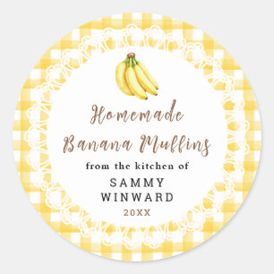 Selbstgemachtes Bananen-Muffin-Etikett Runder Aufkleber